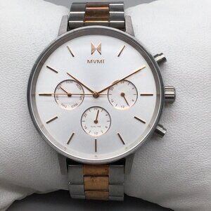 MVMT Venus Chronograph Watch Women 38mm Silver Gold Tone New Battery 6.5"